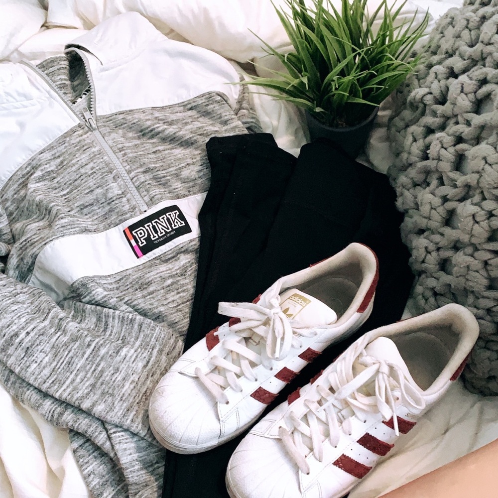 Victoria Secret Pink Light Gray Half Zip